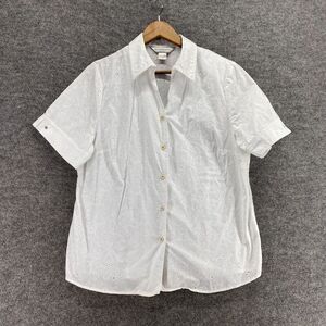 5/45 Allison Daley Shirt Women 14 Gray Floral Button Up Embroidered